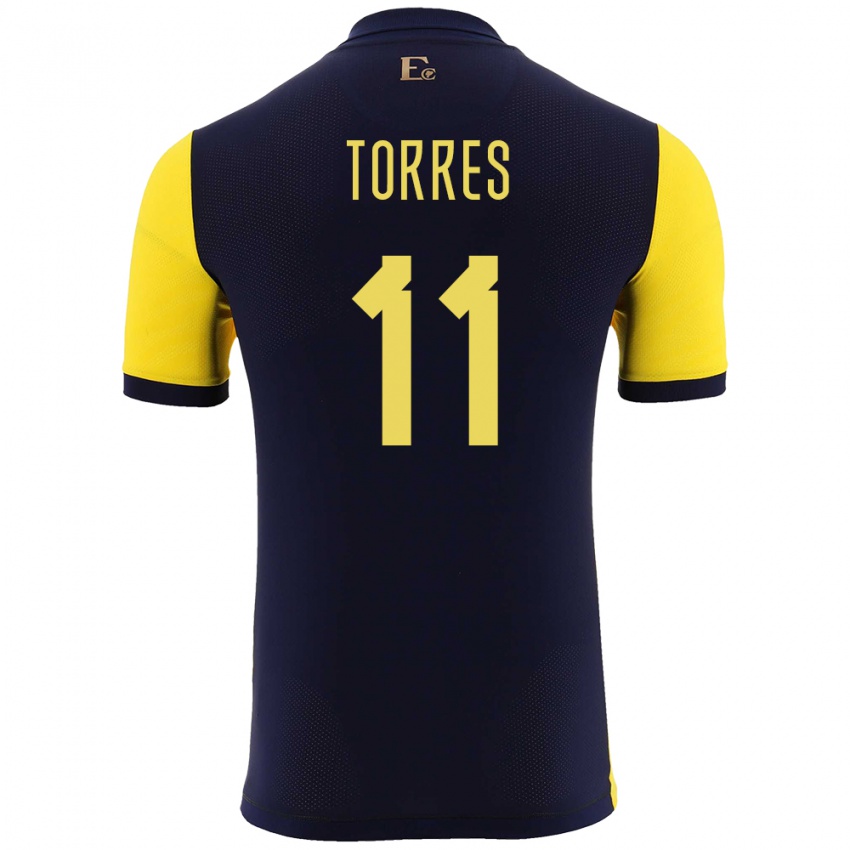 Damen Ecuador Ambar Torres #11 Gelb Heimtrikot Trikot 24-26 T-Shirt Österreich