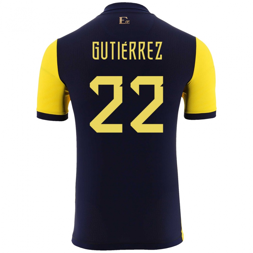 Damen Ecuador Melanie Gutierrez #22 Gelb Heimtrikot Trikot 24-26 T-Shirt Österreich
