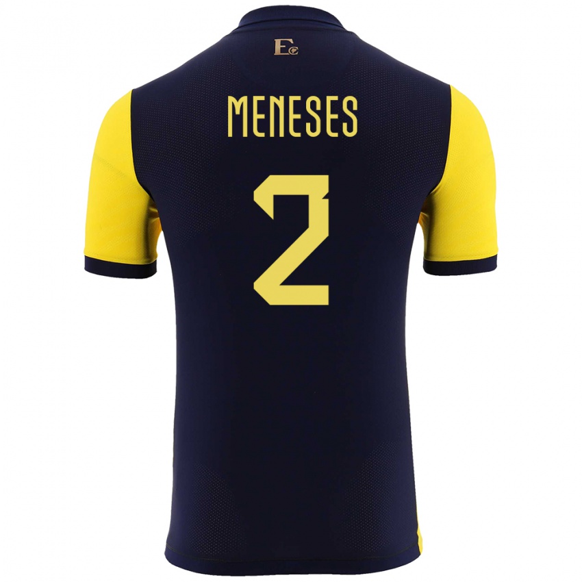 Damen Ecuador Randy Meneses #2 Gelb Heimtrikot Trikot 24-26 T-Shirt Österreich