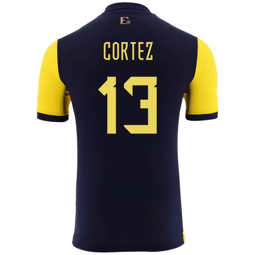 Damen Ecuador Steven Cortez #13 Gelb Heimtrikot Trikot 24-26 T-Shirt Österreich