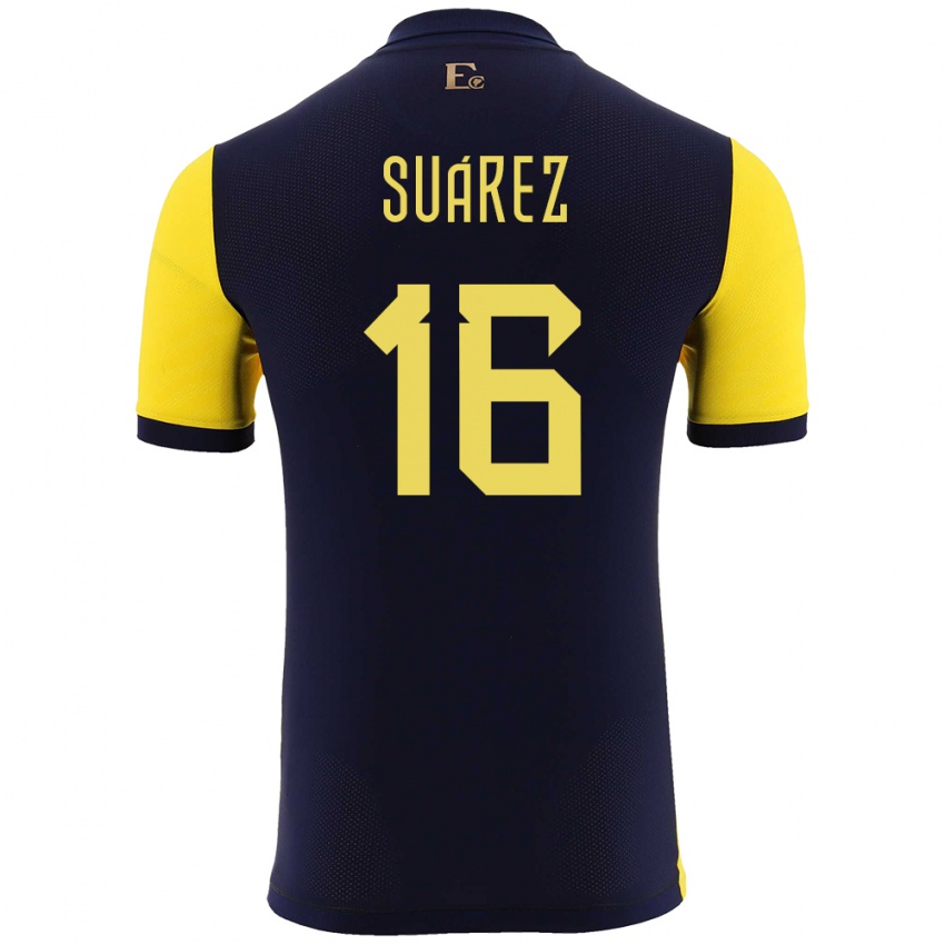 Damen Ecuador Ariel Suarez #16 Gelb Heimtrikot Trikot 24-26 T-Shirt Österreich