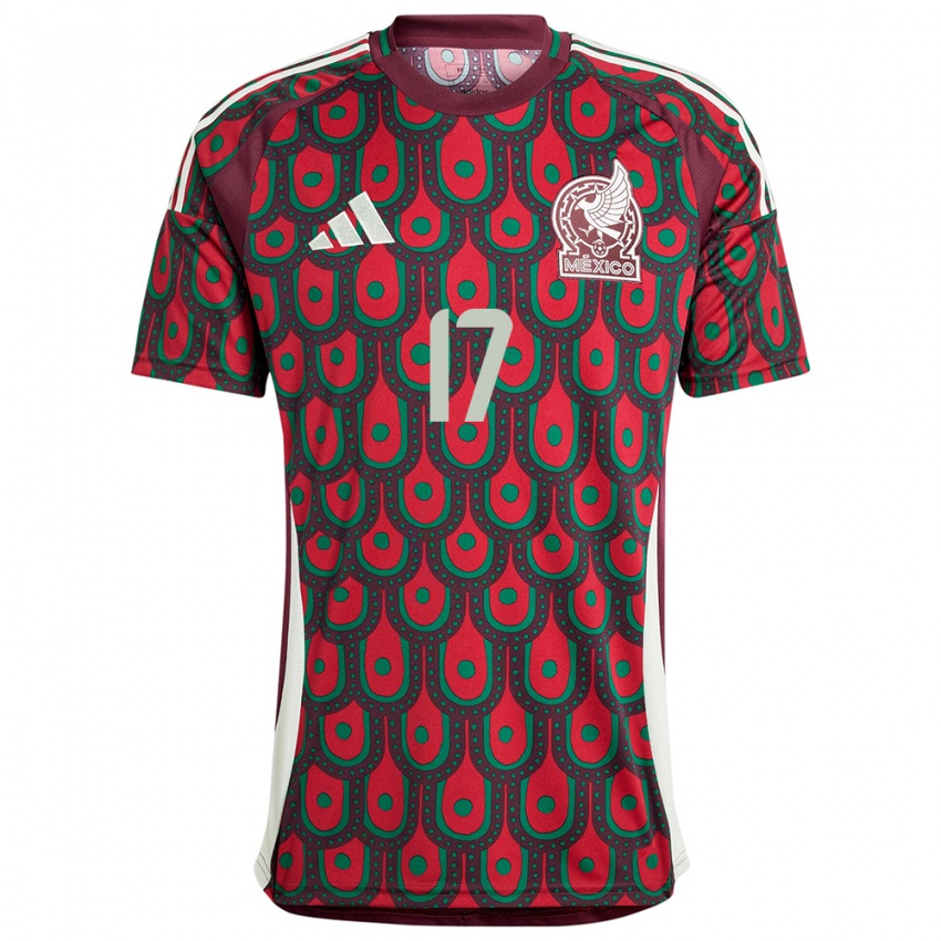 Damen Mexiko Alison Gonzalez #17 Kastanienbraun Heimtrikot Trikot 24-26 T-Shirt Österreich