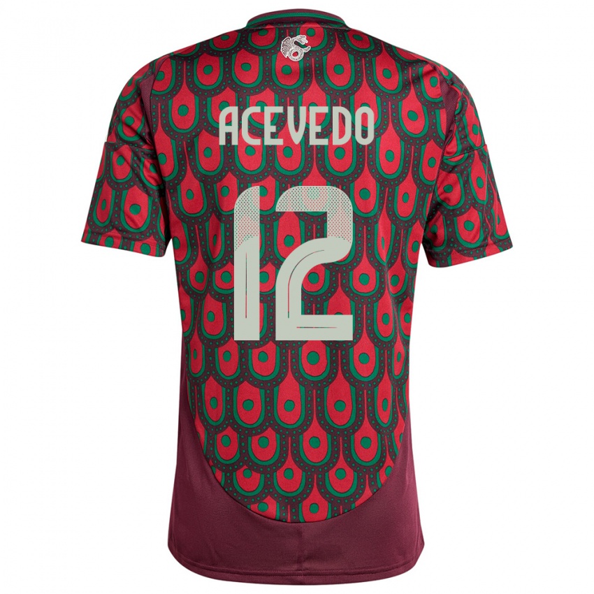 Damen Mexiko Carlos Acevedo #12 Kastanienbraun Heimtrikot Trikot 24-26 T-Shirt Österreich