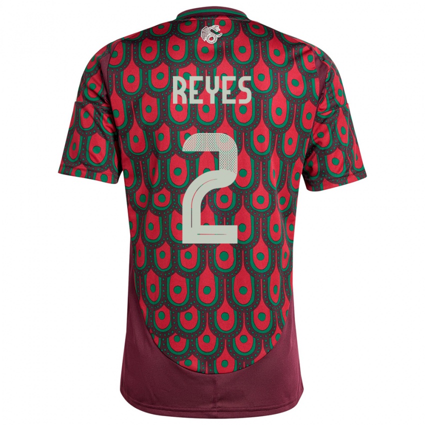 Damen Mexiko Luis Reyes #2 Kastanienbraun Heimtrikot Trikot 24-26 T-Shirt Österreich