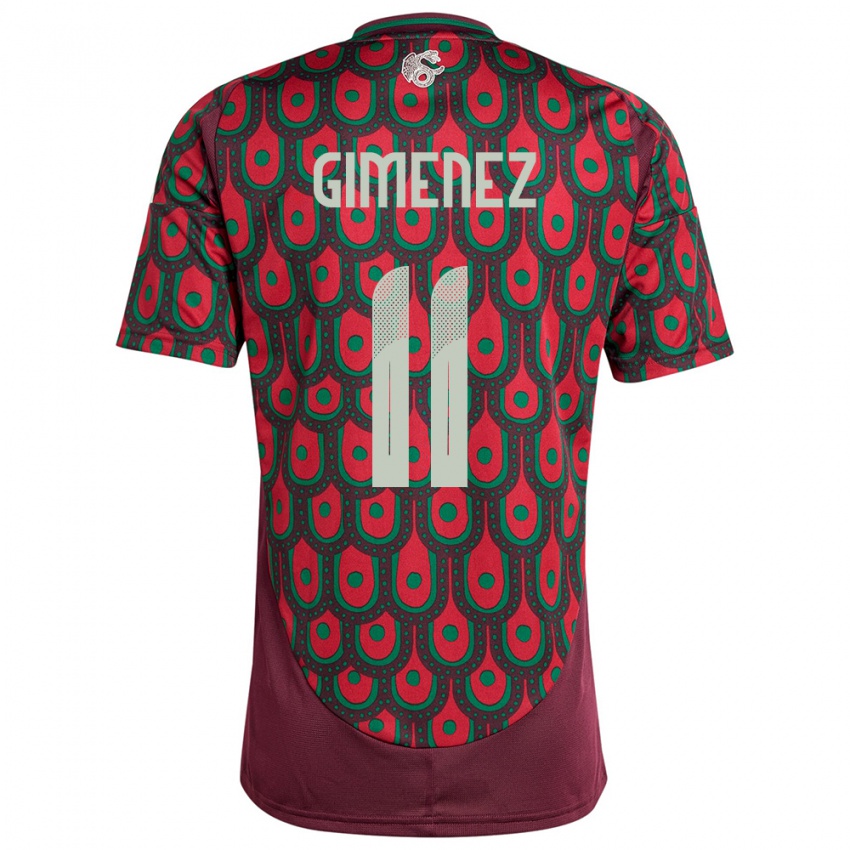 Damen Mexiko Santiago Gimenez #11 Kastanienbraun Heimtrikot Trikot 24-26 T-Shirt Österreich