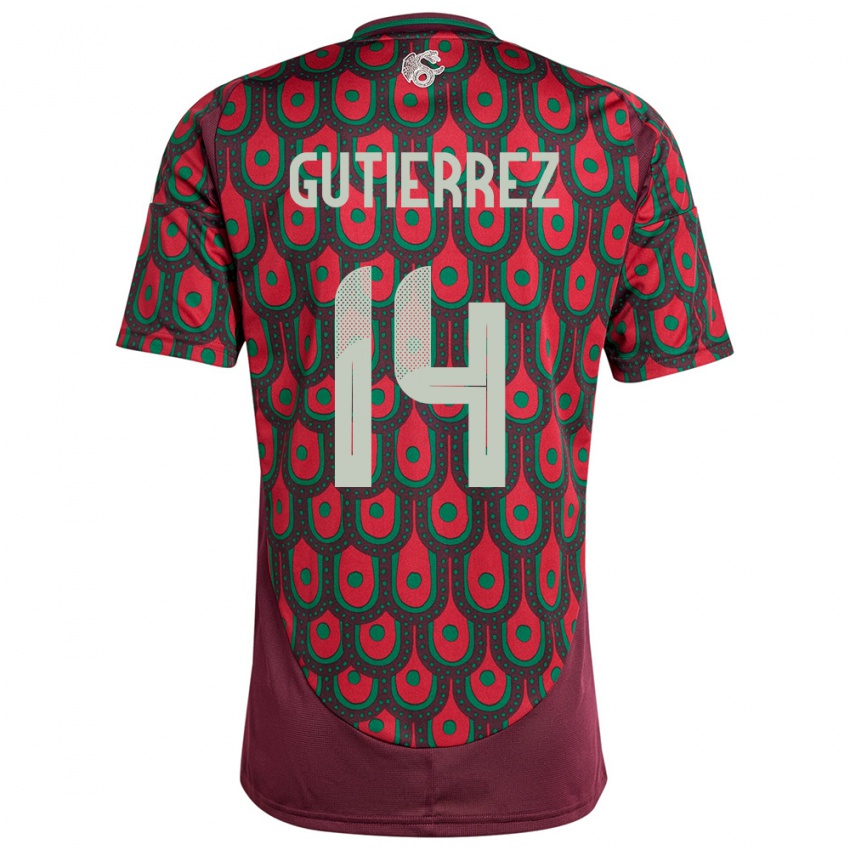 Damen Mexiko Erick Gutierrez #14 Kastanienbraun Heimtrikot Trikot 24-26 T-Shirt Österreich