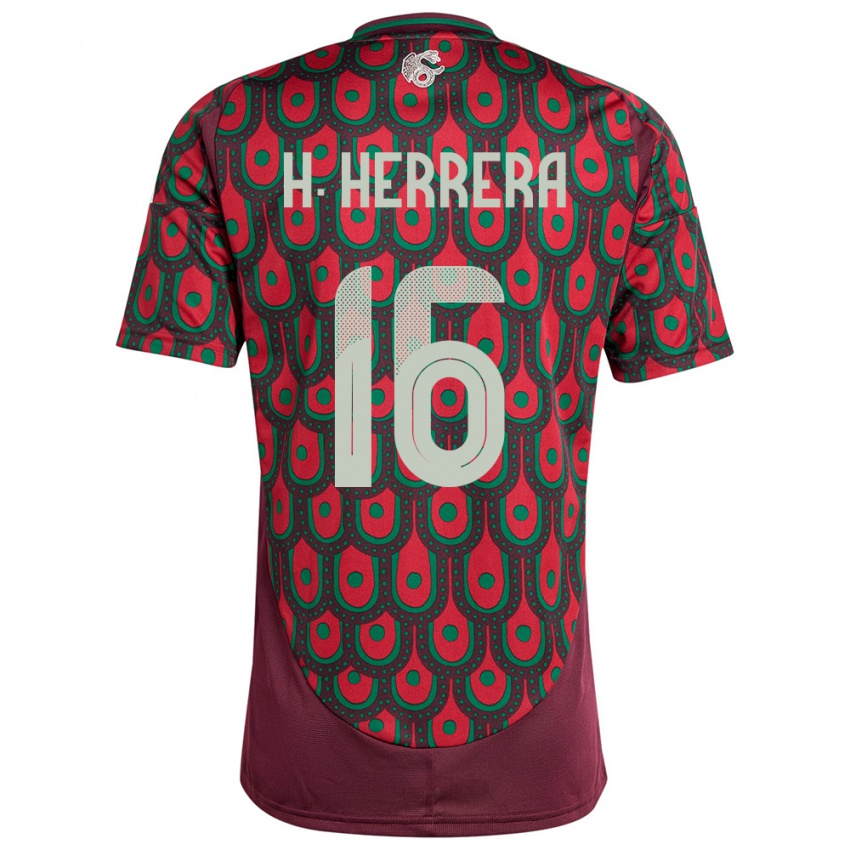 Damen Mexiko Hector Herrera #16 Kastanienbraun Heimtrikot Trikot 24-26 T-Shirt Österreich