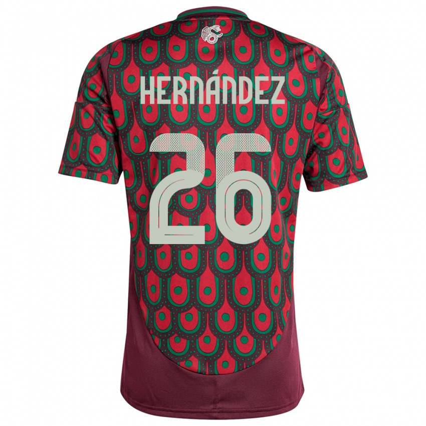 Damen Mexiko Nicolette Hernandez #26 Kastanienbraun Heimtrikot Trikot 24-26 T-Shirt Österreich