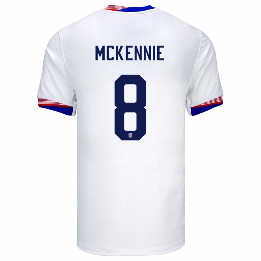 Damen Vereinigte Staaten Weston Mckennie #8 Weiß Heimtrikot Trikot 24-26 T-Shirt Österreich