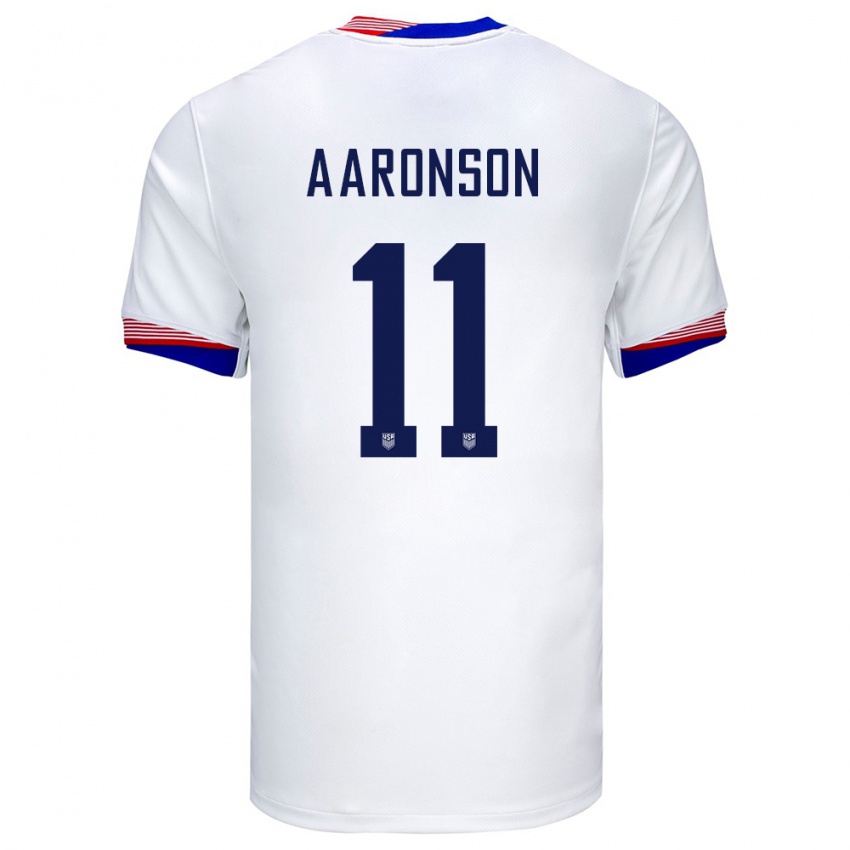 Damen Vereinigte Staaten Brenden Aaronson #11 Weiß Heimtrikot Trikot 24-26 T-Shirt Österreich