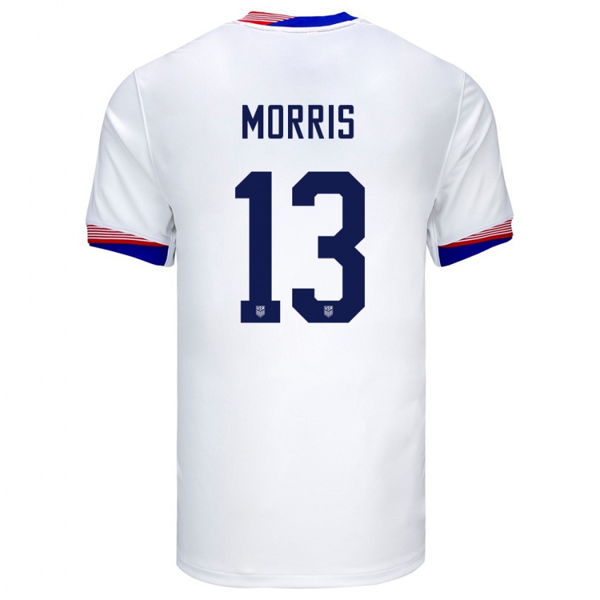 Damen Vereinigte Staaten Jordan Morris #13 Weiß Heimtrikot Trikot 24-26 T-Shirt Österreich