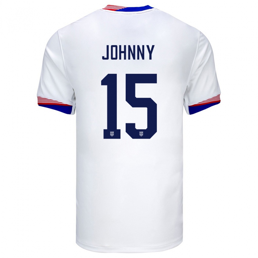 Damen Vereinigte Staaten Johnny #15 Weiß Heimtrikot Trikot 24-26 T-Shirt Österreich