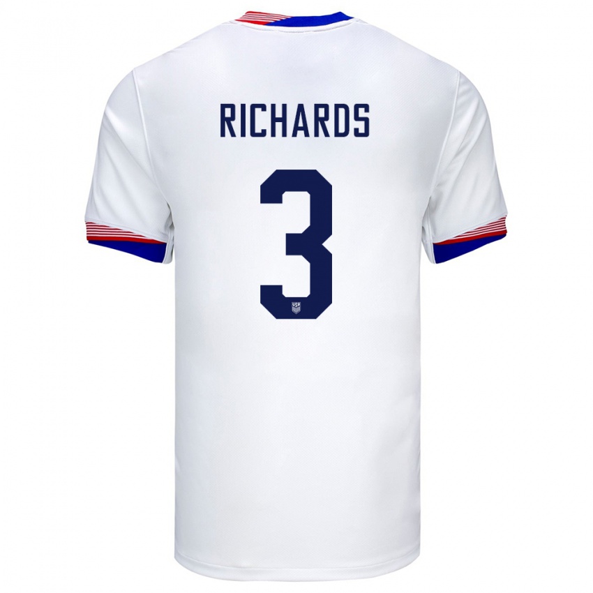 Damen Vereinigte Staaten Chris Richards #3 Weiß Heimtrikot Trikot 24-26 T-Shirt Österreich