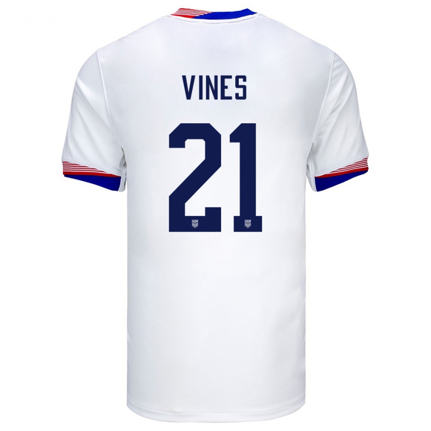 Damen Vereinigte Staaten Sam Vines #21 Weiß Heimtrikot Trikot 24-26 T-Shirt Österreich