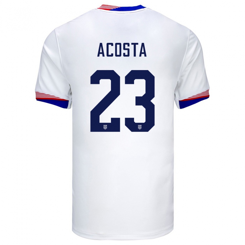 Damen Vereinigte Staaten Kellyn Acosta #23 Weiß Heimtrikot Trikot 24-26 T-Shirt Österreich