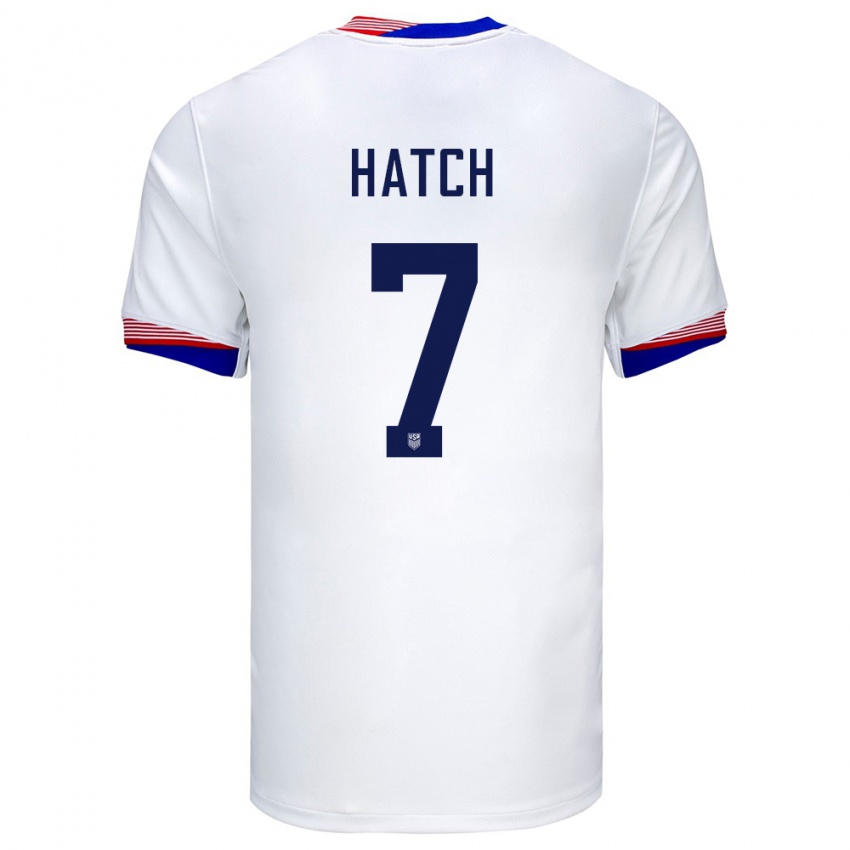 Damen Vereinigte Staaten Ashley Hatch #7 Weiß Heimtrikot Trikot 24-26 T-Shirt Österreich