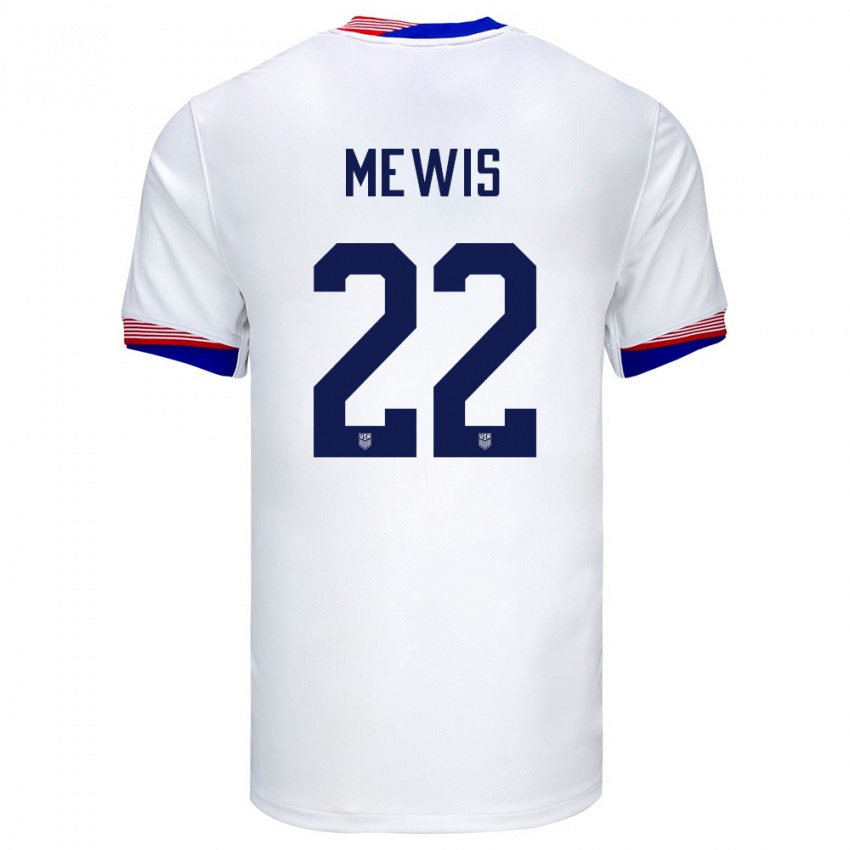 Damen Vereinigte Staaten Kristie Mewis #22 Weiß Heimtrikot Trikot 24-26 T-Shirt Österreich