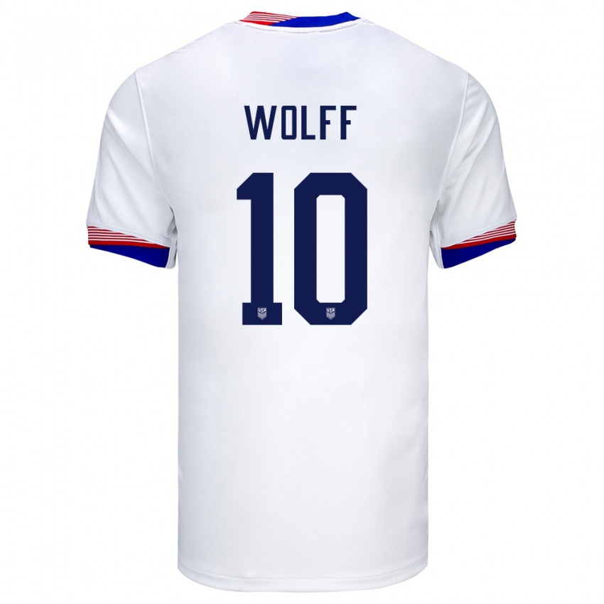 Damen Vereinigte Staaten Owen Wolff #10 Weiß Heimtrikot Trikot 24-26 T-Shirt Österreich