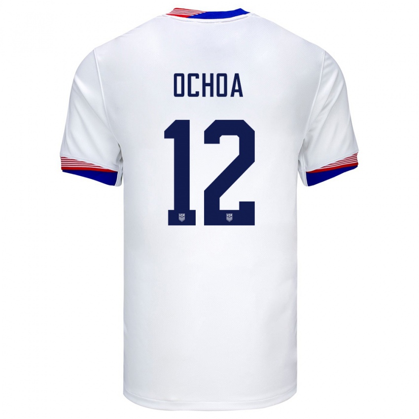 Damen Vereinigte Staaten Emmanuel Ochoa #12 Weiß Heimtrikot Trikot 24-26 T-Shirt Österreich