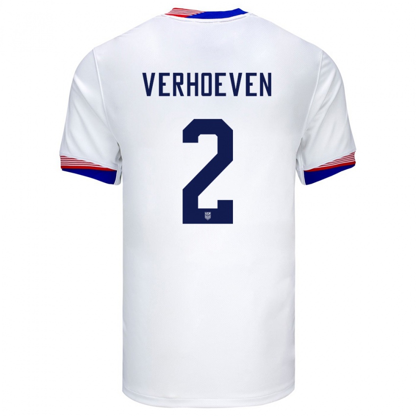 Damen Vereinigte Staaten Oscar Verhoeven #2 Weiß Heimtrikot Trikot 24-26 T-Shirt Österreich