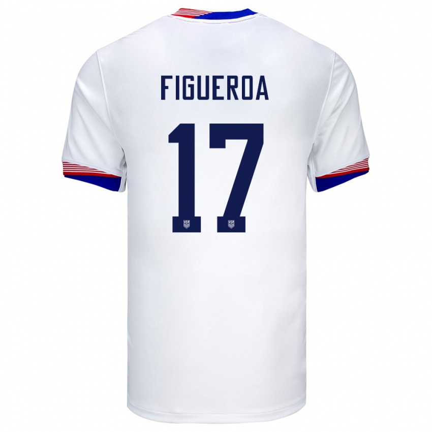 Damen Vereinigte Staaten Keyrol Figueroa #17 Weiß Heimtrikot Trikot 24-26 T-Shirt Österreich