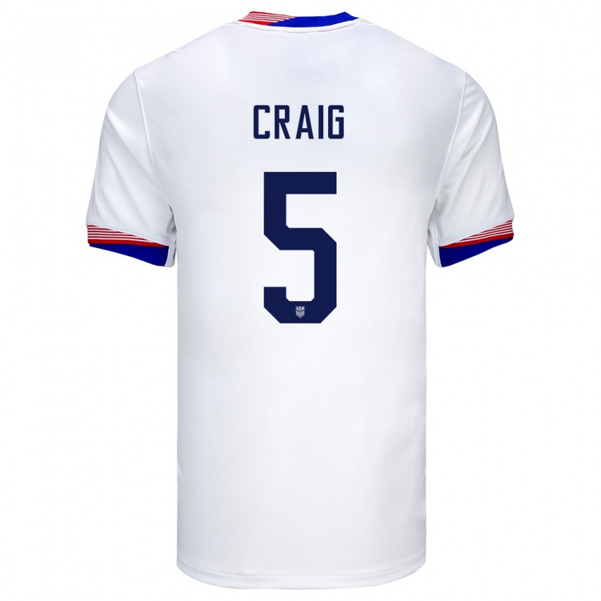 Damen Vereinigte Staaten Brandan Craig #5 Weiß Heimtrikot Trikot 24-26 T-Shirt Österreich