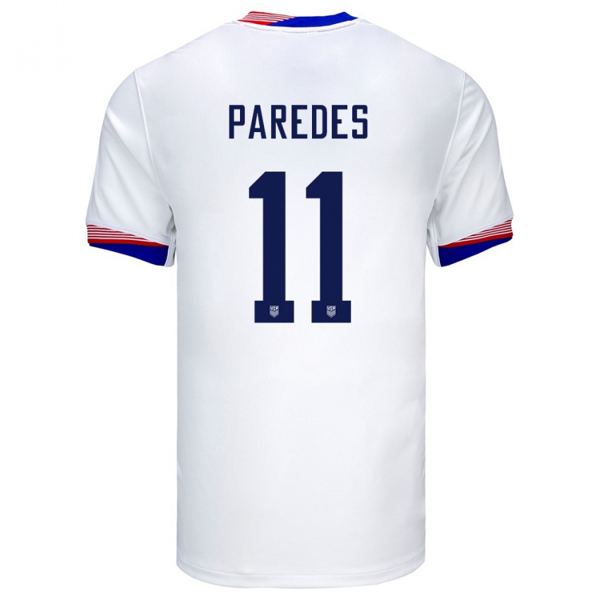 Damen Vereinigte Staaten Kevin Paredes #11 Weiß Heimtrikot Trikot 24-26 T-Shirt Österreich