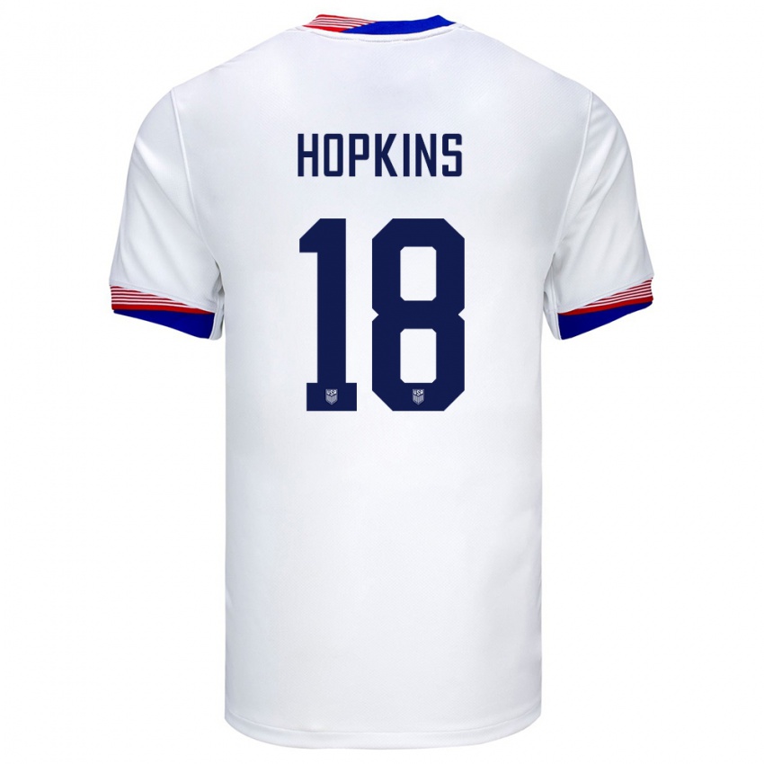 Damen Vereinigte Staaten Jackson Hopkins #18 Weiß Heimtrikot Trikot 24-26 T-Shirt Österreich