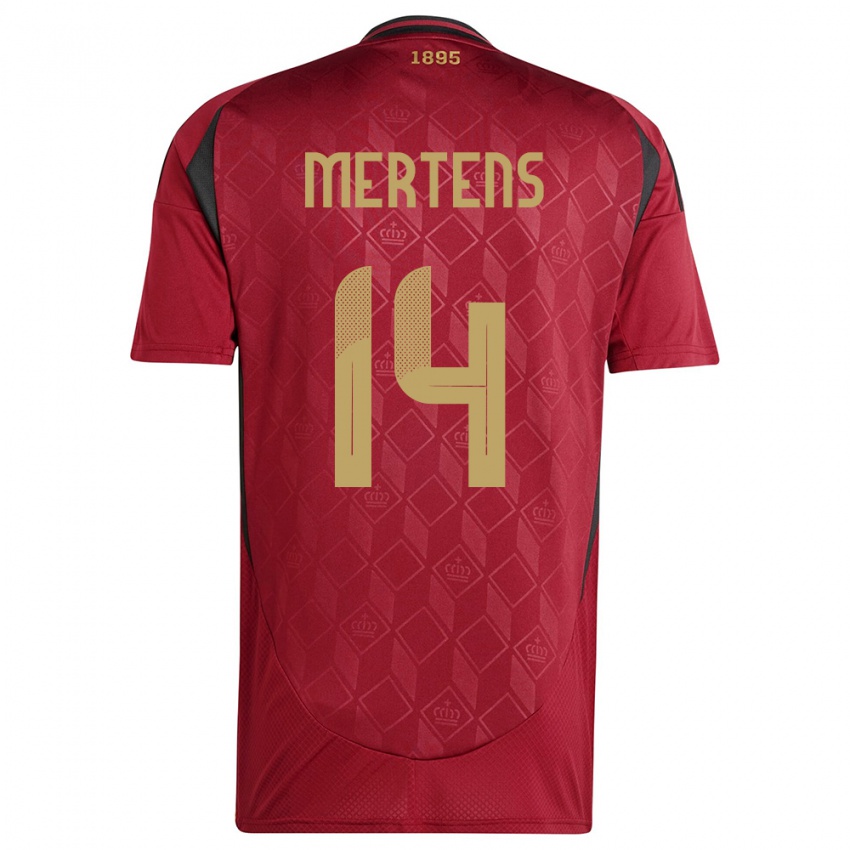 Damen Belgien Dries Mertens #14 Burgund Heimtrikot Trikot 24-26 T-Shirt Österreich