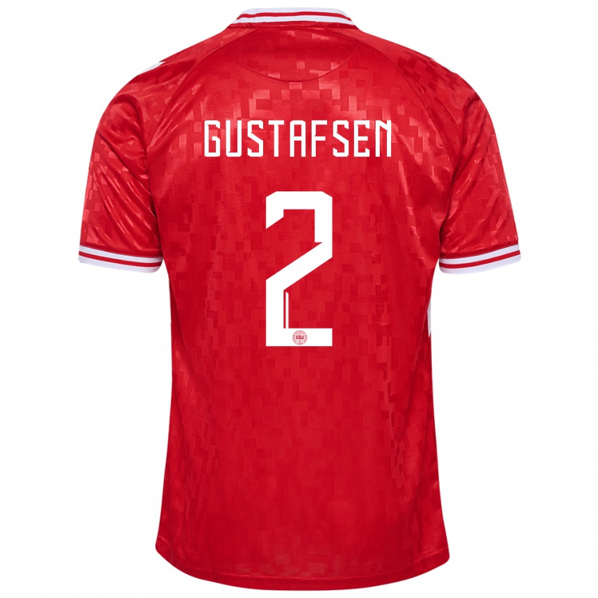 Damen Dänemark Victor Gustafsen #2 Rot Heimtrikot Trikot 24-26 T-Shirt Österreich