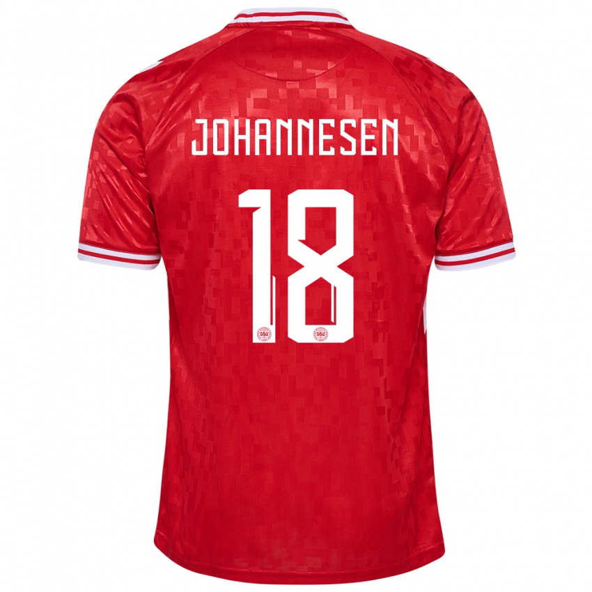 Damen Dänemark Sofus Johannesen #18 Rot Heimtrikot Trikot 24-26 T-Shirt Österreich