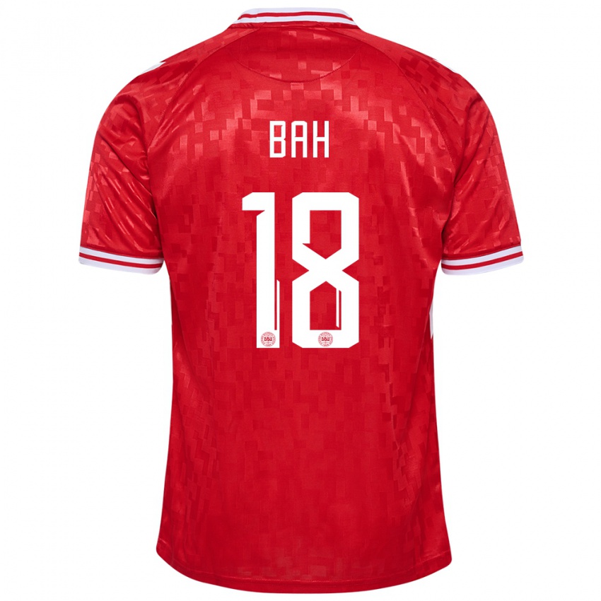 Damen Dänemark Alexander Bah #18 Rot Heimtrikot Trikot 24-26 T-Shirt Österreich