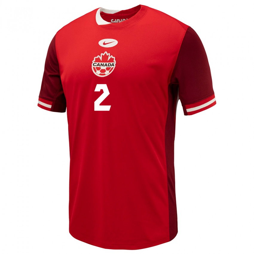 Damen Kanada Alistair Johnston #2 Rot Heimtrikot Trikot 24-26 T-Shirt Österreich