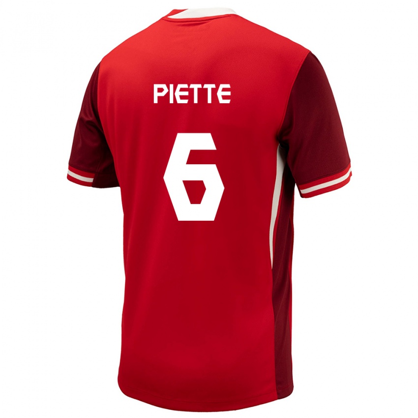 Damen Kanada Samuel Piette #6 Rot Heimtrikot Trikot 24-26 T-Shirt Österreich