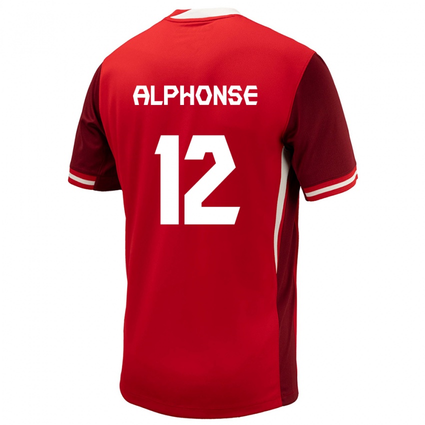 Damen Kanada Jefferson Alphonse #12 Rot Heimtrikot Trikot 24-26 T-Shirt Österreich