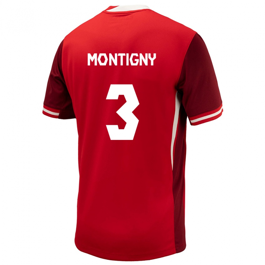 Damen Kanada Gaël De Montigny #3 Rot Heimtrikot Trikot 24-26 T-Shirt Österreich