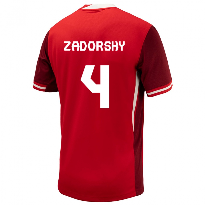 Damen Kanada Shelina Zadorsky #4 Rot Heimtrikot Trikot 24-26 T-Shirt Österreich