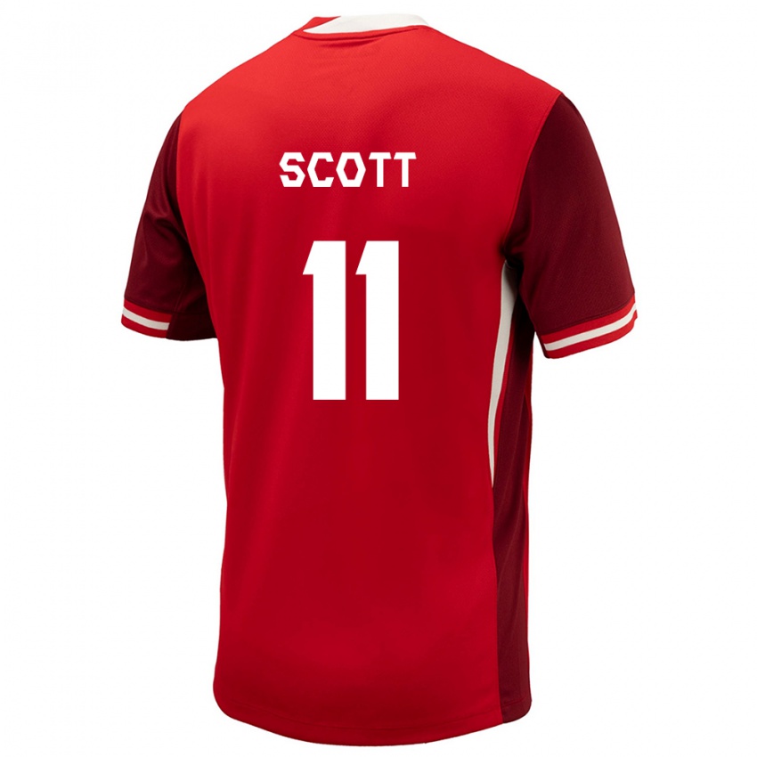 Damen Kanada Desiree Scott #11 Rot Heimtrikot Trikot 24-26 T-Shirt Österreich