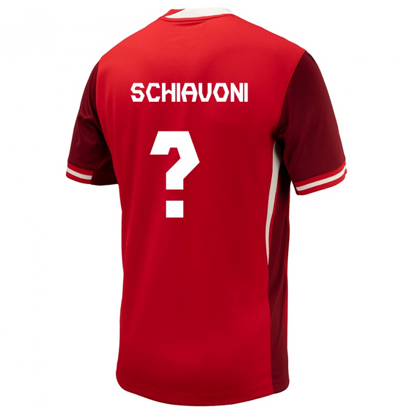 Damen Kanada Matteo Schiavoni #0 Rot Heimtrikot Trikot 24-26 T-Shirt Österreich