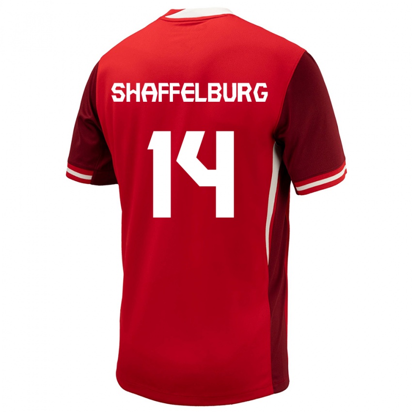 Damen Kanada Jacob Shaffelburg #14 Rot Heimtrikot Trikot 24-26 T-Shirt Österreich