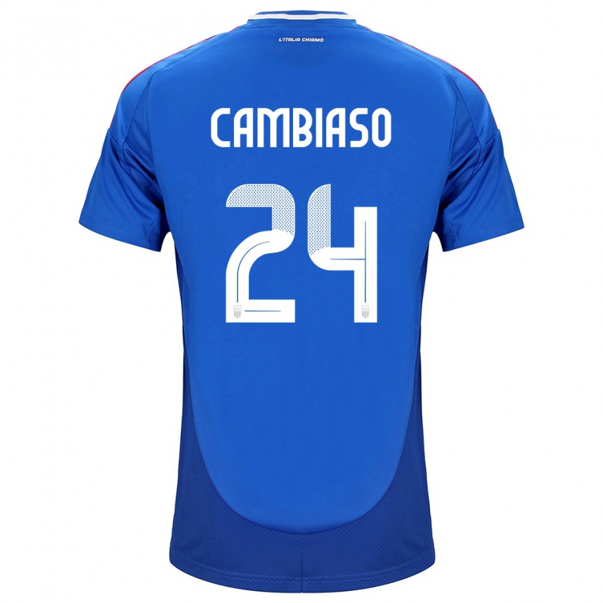Damen Italien Andrea Cambiaso #24 Blau Heimtrikot Trikot 24-26 T-Shirt Österreich