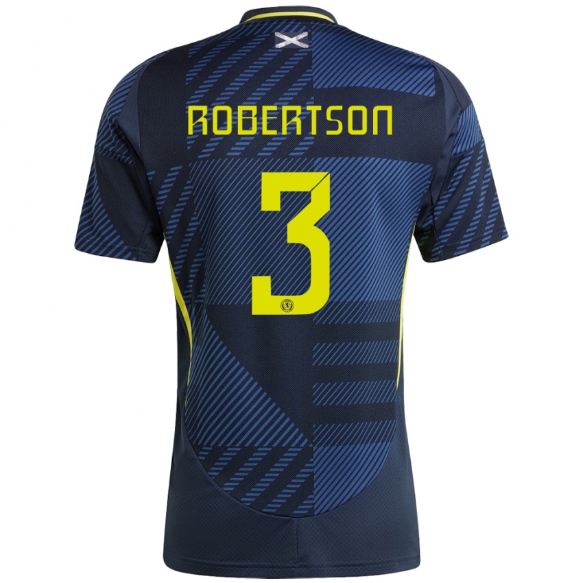 Damen Schottland Andrew Robertson #3 Dunkelblau Heimtrikot Trikot 24-26 T-Shirt Österreich