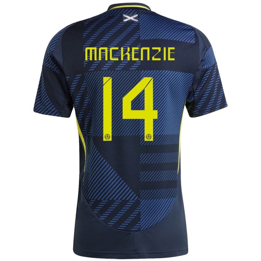 Damen Schottland Magnus Mackenzie #14 Dunkelblau Heimtrikot Trikot 24-26 T-Shirt Österreich