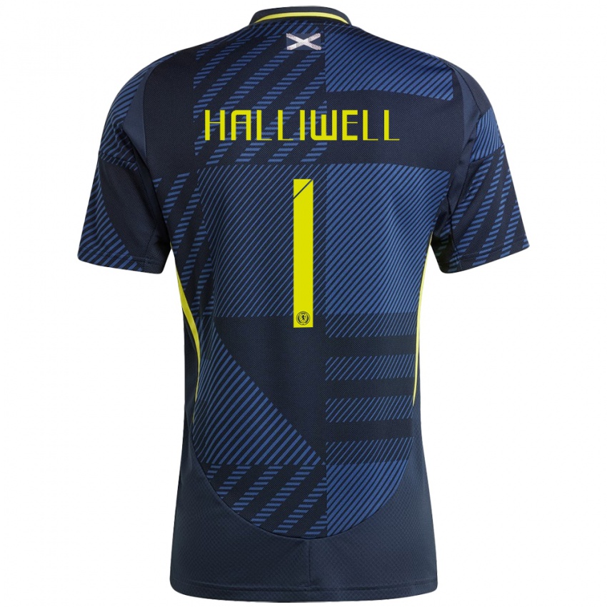 Damen Schottland Alfie Halliwell #1 Dunkelblau Heimtrikot Trikot 24-26 T-Shirt Österreich