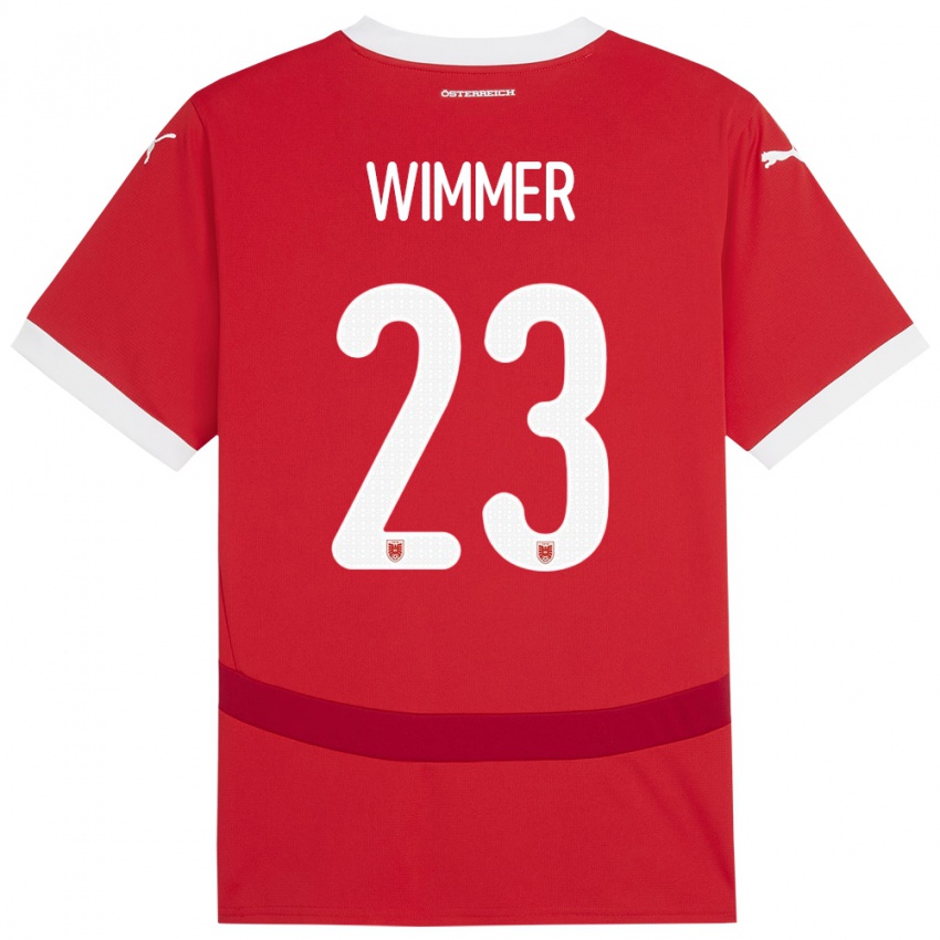 Damen Österreich Patrick Wimmer #23 Rot Heimtrikot Trikot 24-26 T-Shirt Österreich