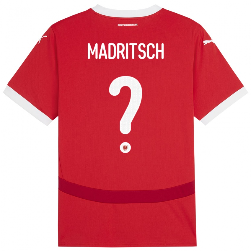 Damen Österreich Diego Madritsch #0 Rot Heimtrikot Trikot 24-26 T-Shirt Österreich