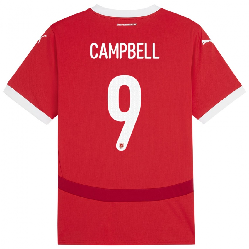 Damen Österreich Eileen Campbell #9 Rot Heimtrikot Trikot 24-26 T-Shirt Österreich