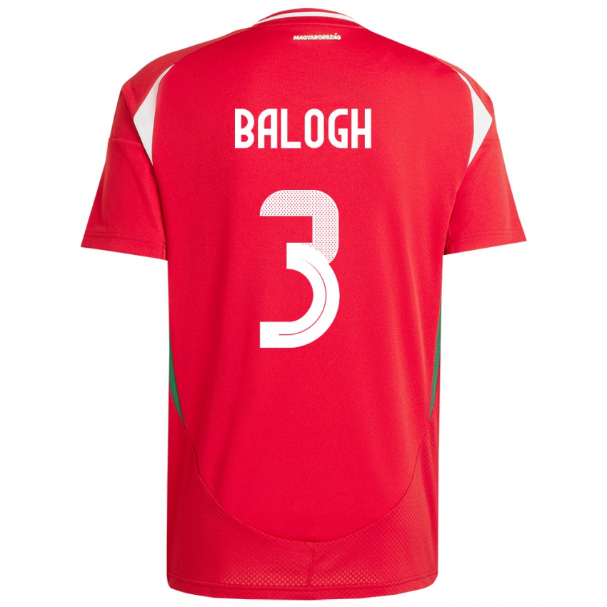 Damen Ungarn Botond Balogh #3 Rot Heimtrikot Trikot 24-26 T-Shirt Österreich