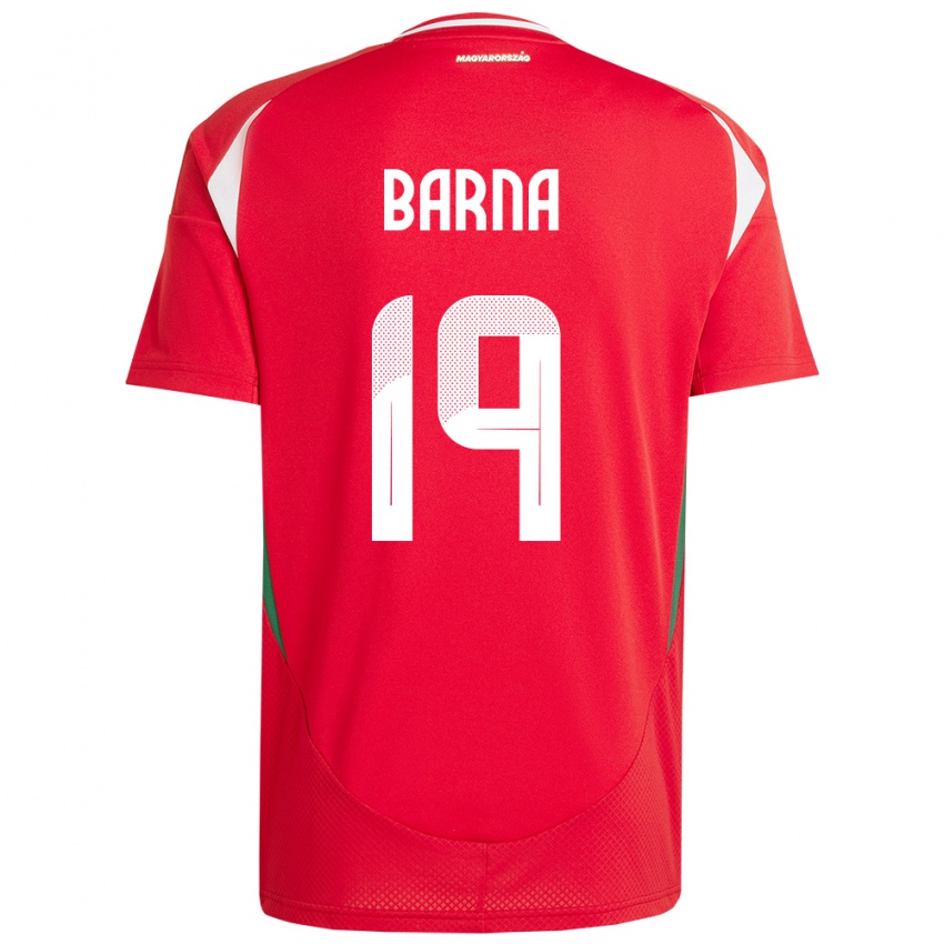 Damen Ungarn Daniel Barna #19 Rot Heimtrikot Trikot 24-26 T-Shirt Österreich