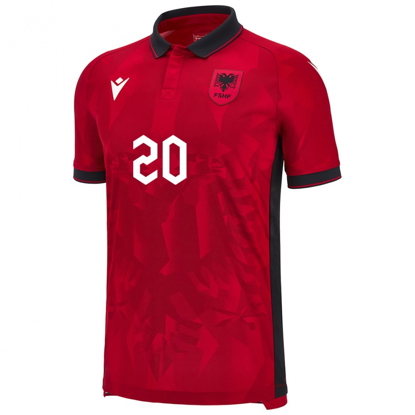 Damen Albanien Dejvid Janaqi #20 Rot Heimtrikot Trikot 24-26 T-Shirt Österreich